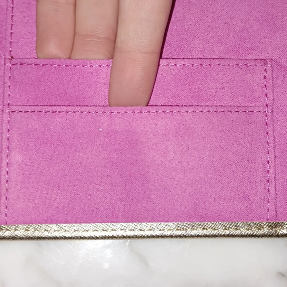 Lilly Pulitzer Gold Agenda Folio Gold exterior pink interior 8